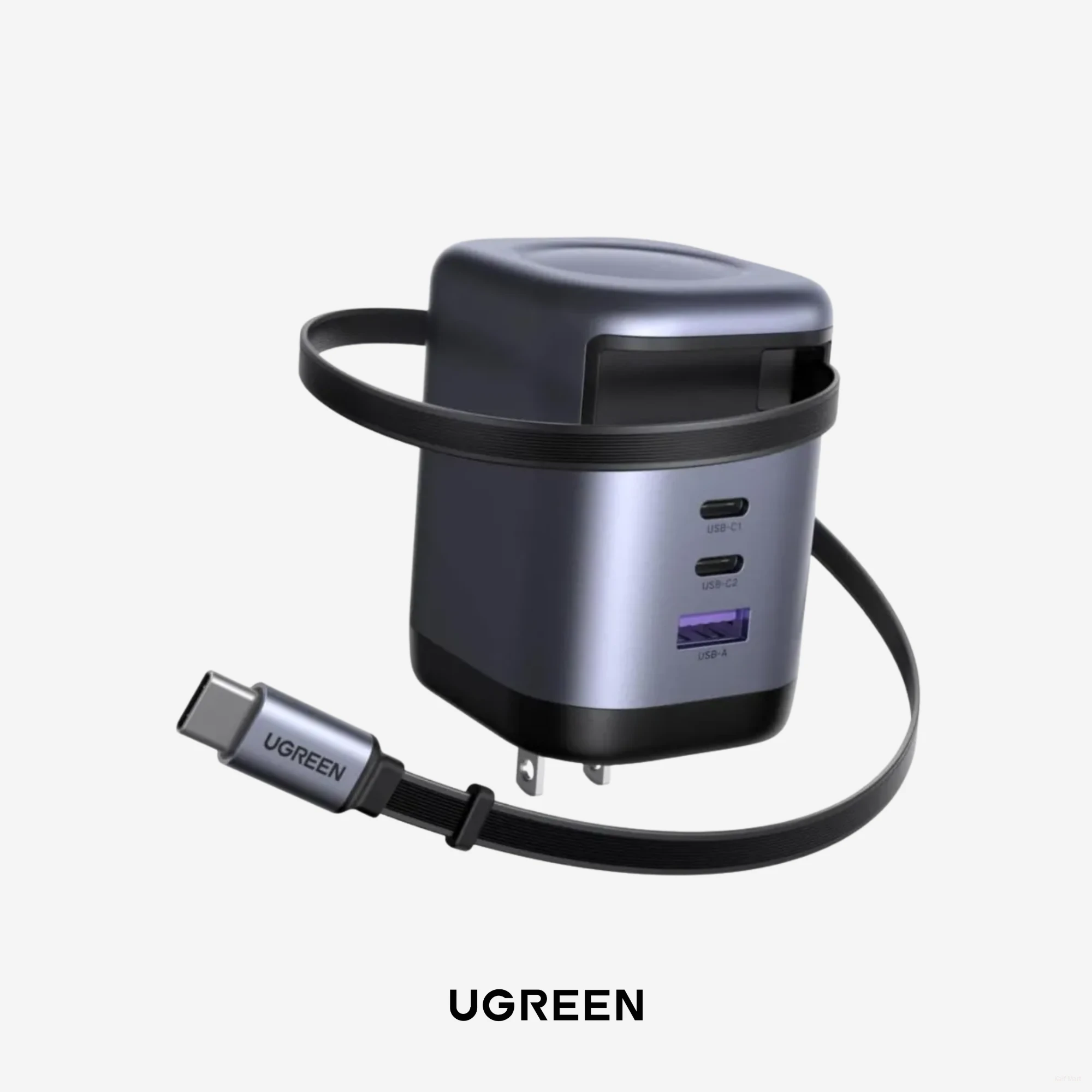 UGREEN Nexode 65W GaN Retractable Charger | 3-Port Fast Charging Hub