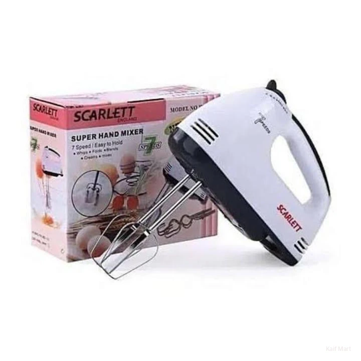 Scarlett Electric Egg Beater and Mixer for Cake Cream - White