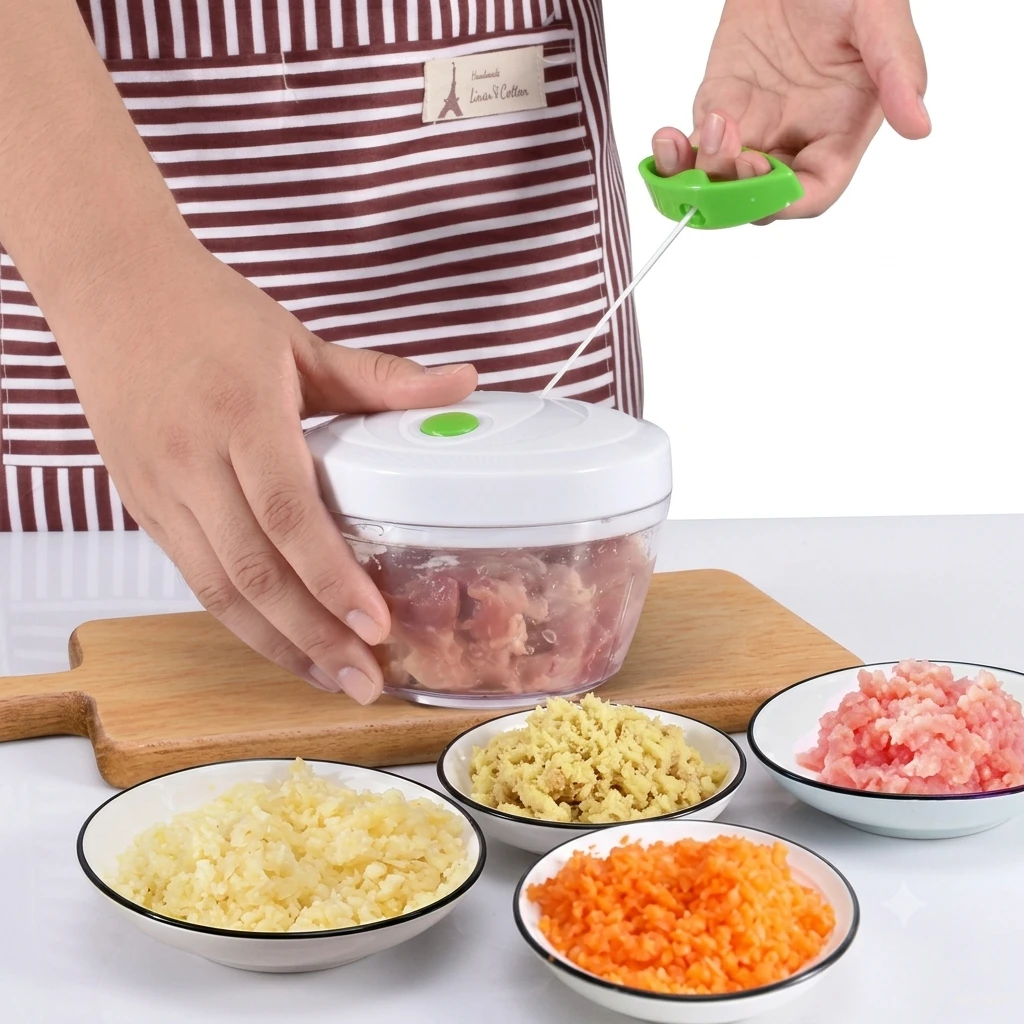 BELSCOOP Manual Hand Pull Food Chopper & Mincer