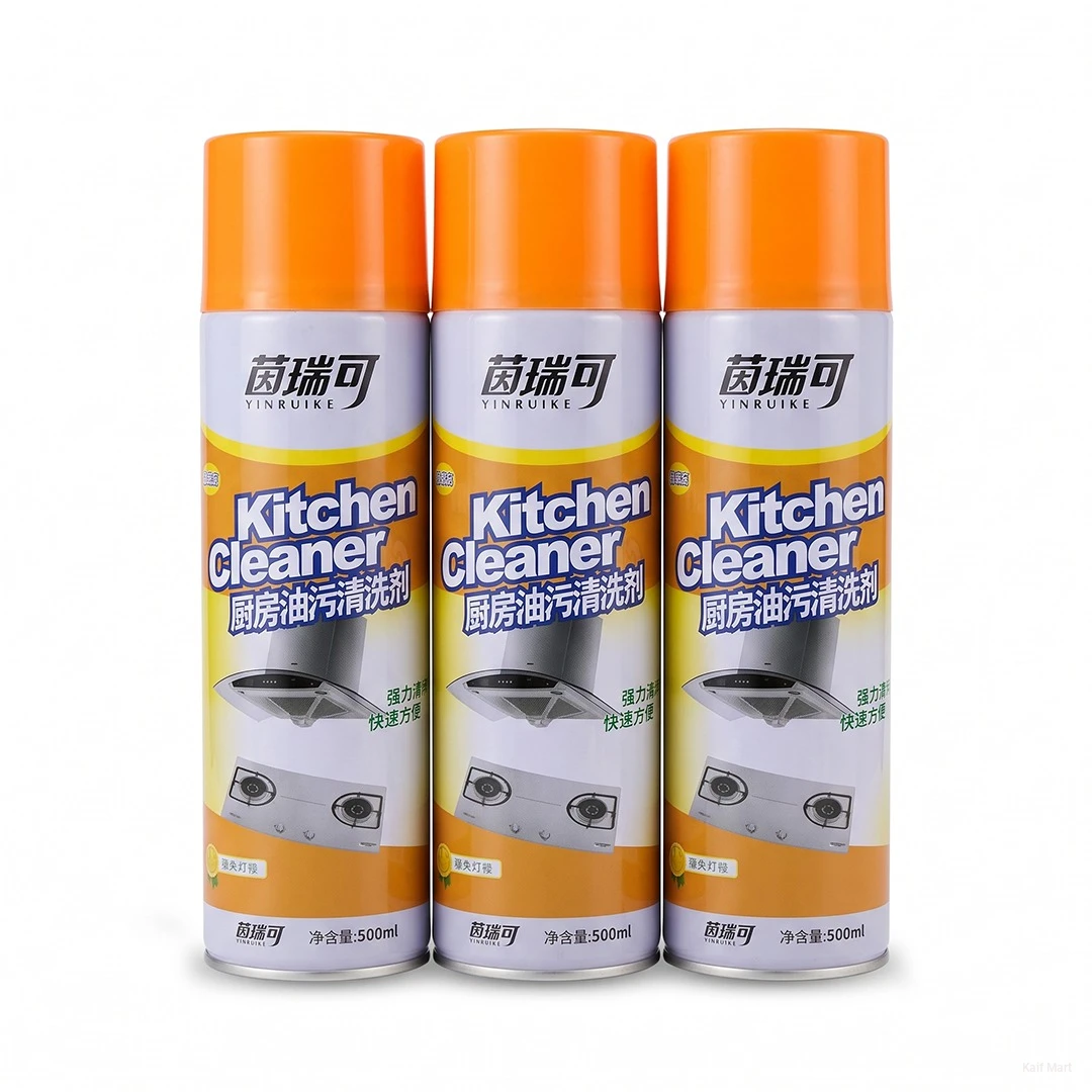 Kitchen Cleaner Spray Foam (500ml) - Rinse-Free Heavy Oil Degreaser 3Pcs Combo