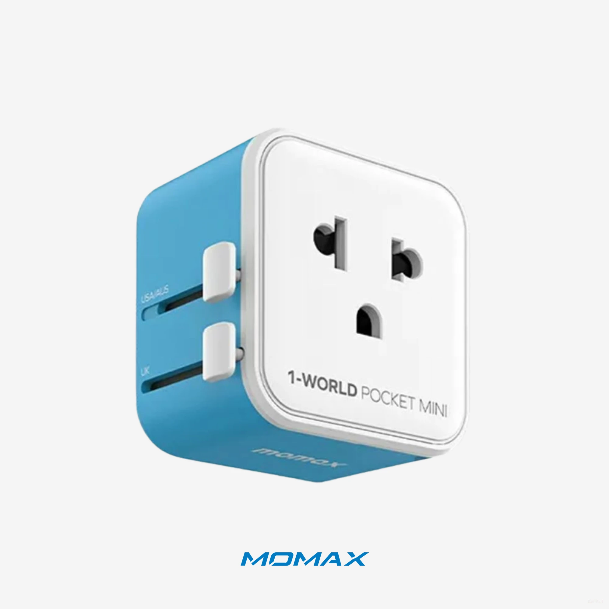 MOMAX UA37 1-World Pocket Mini Travel Adapter | Ultra-Thin Universal