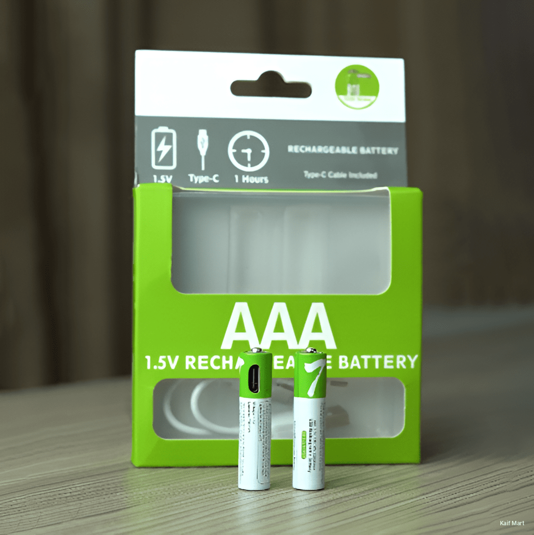 AAA Size 750mWh Rechargeable Battery Pack - 2pcs Set - Type-C