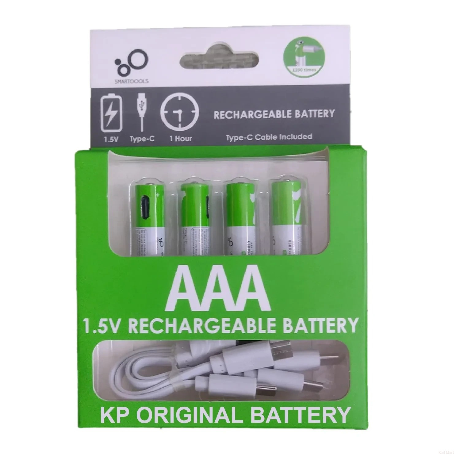 AAA Size 750mWh Rechargeable Battery Pack - 4pcs Set - Type-C