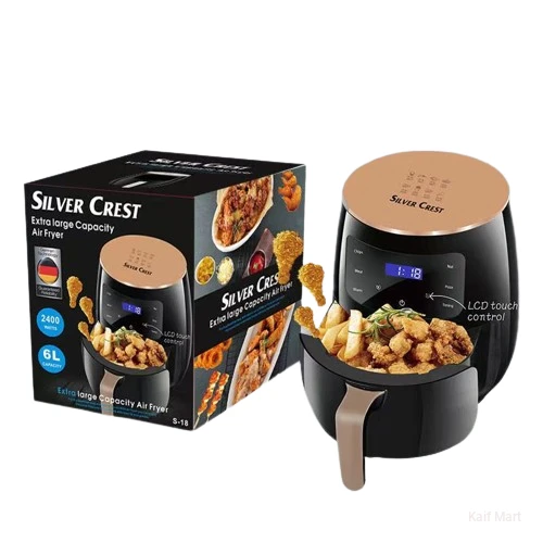 Silver Crest Air Fryer 6L Large Capacity LCD Touch Screen  2400W