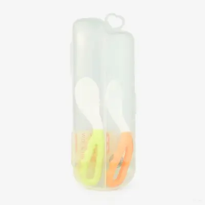 Baby Feeding Spoon 2pcs Set Safe Spoon -  Green and Orange